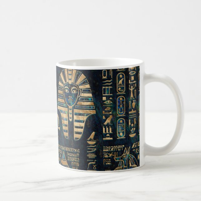 Mug Hiéroglyphes et divinités égyptiens - ormeau et or (Droite)