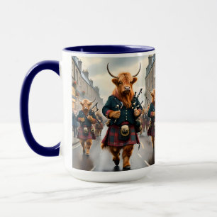 Mug Highland Harmony : Bagpipe Highland Cow Band