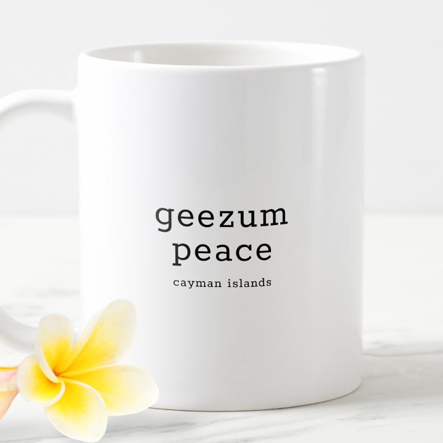 Mug Hilaire Caymanien dialecte Geezum Paix (Créateur téléchargé)