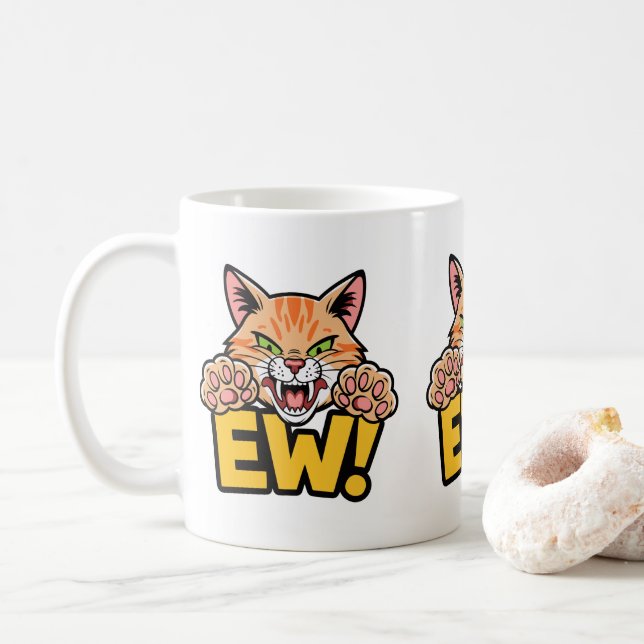Mug Hilarious Kitty Attitude Amoureux de les chats Cha (Avec donut)