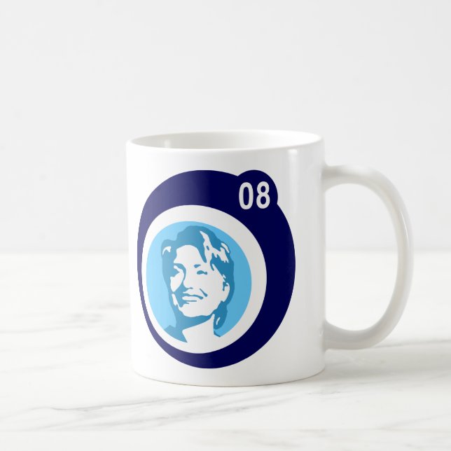 Mug hillary clinton 08. bulles bleues. (Droite)