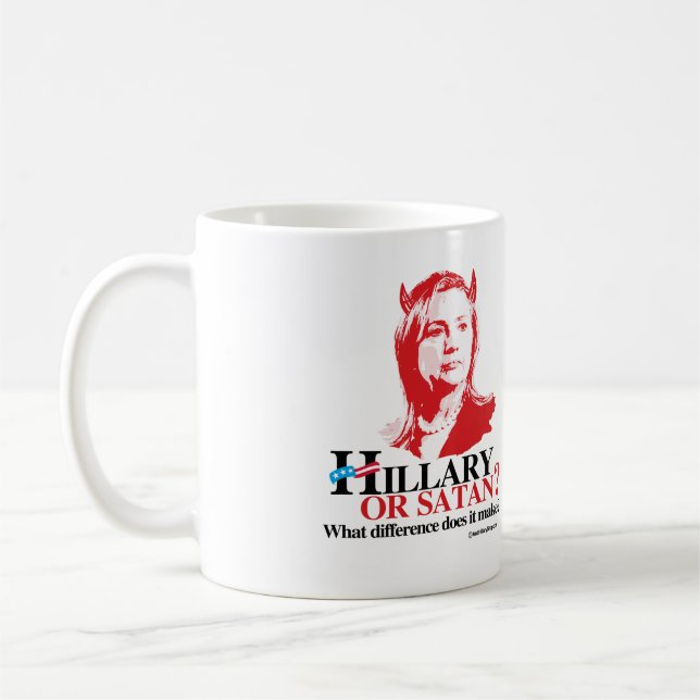 Mug Hillary ou Satan - quelle différence - anti (Gauche)