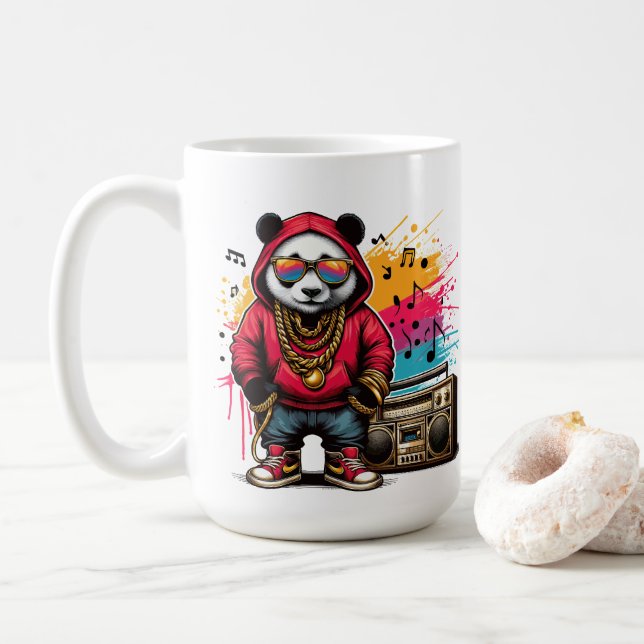 Mug Hip hop Panda Groove : Hip hop (Avec donut)