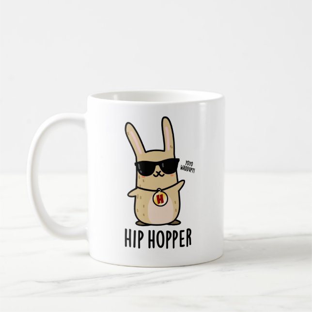 Mug Hip Hopper Funny Bunny Rabbit Pun (Gauche)
