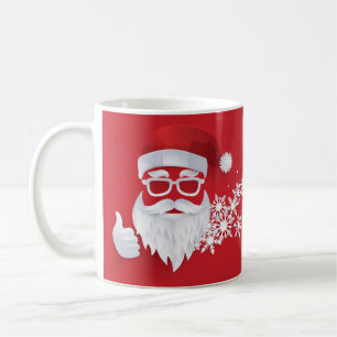 Mug Hip Santa Claus Papercut sur Red Christmas