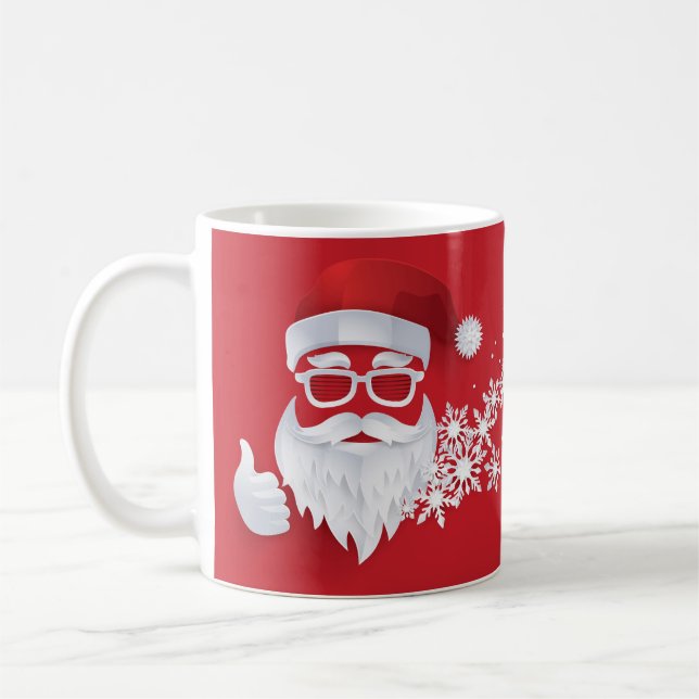 Mug Hip Santa Claus Papercut sur Red Christmas (Gauche)