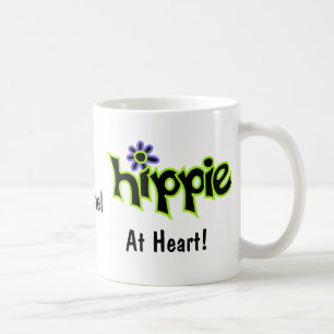 Mug Hippie au coeur Black Green Art Nom Personnalisé