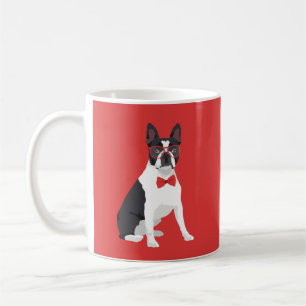 Mug Hippie Boston Terrier avec les verres et la
