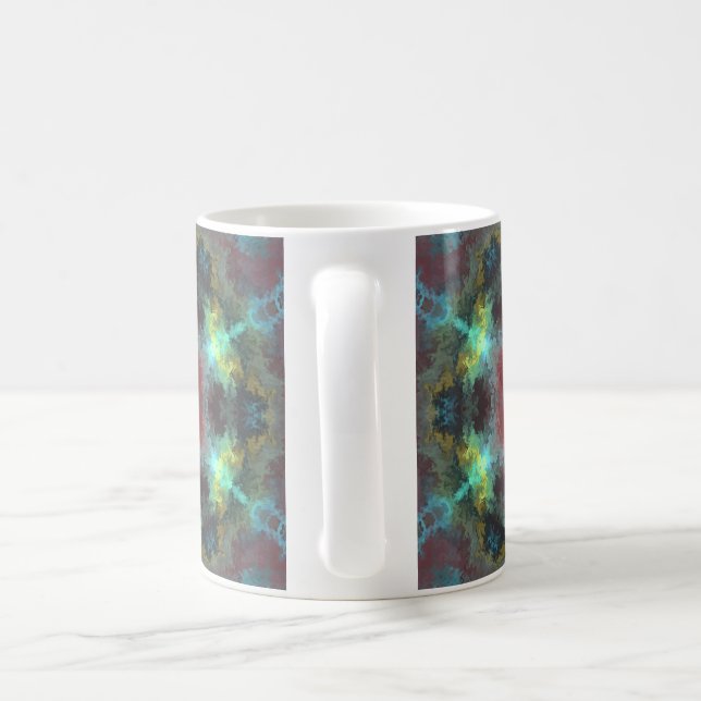 Mug Hippie psychédélique rouge bleu et jaune (Poignée)