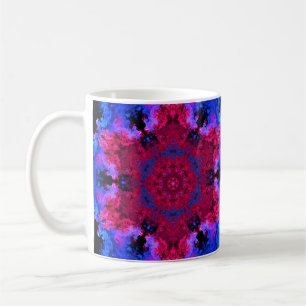 Mug Hippie psychédélique rouge rose et bleu
