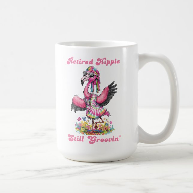 Mug Hippie Retraite Super Retro Tie Dye Flamant rose (Droite)