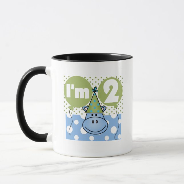 Mug Hippo 2e Anniversaire Tshirts et cadeaux (Gauche)