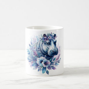 Mug Hippo Aquarelle Art Floral