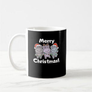 Mug Hippo Christmas Animals Cute Hippos Merry