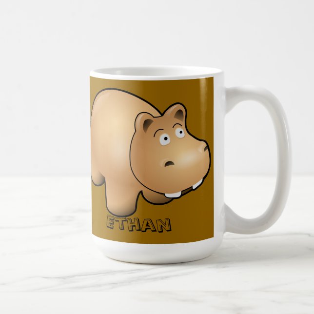 Mug Hippo de l'enfant personnalisé (Droite)