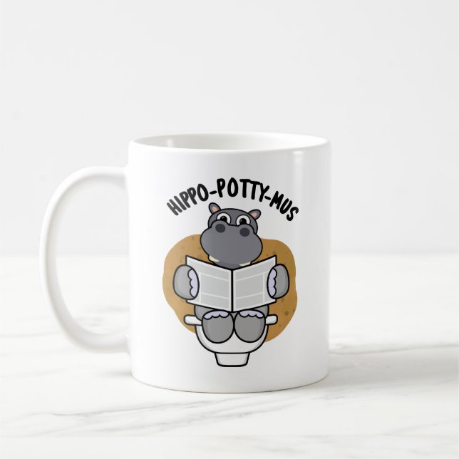 Mug Hippo-potty-mus drôle Animal Hippo Pun (Gauche)