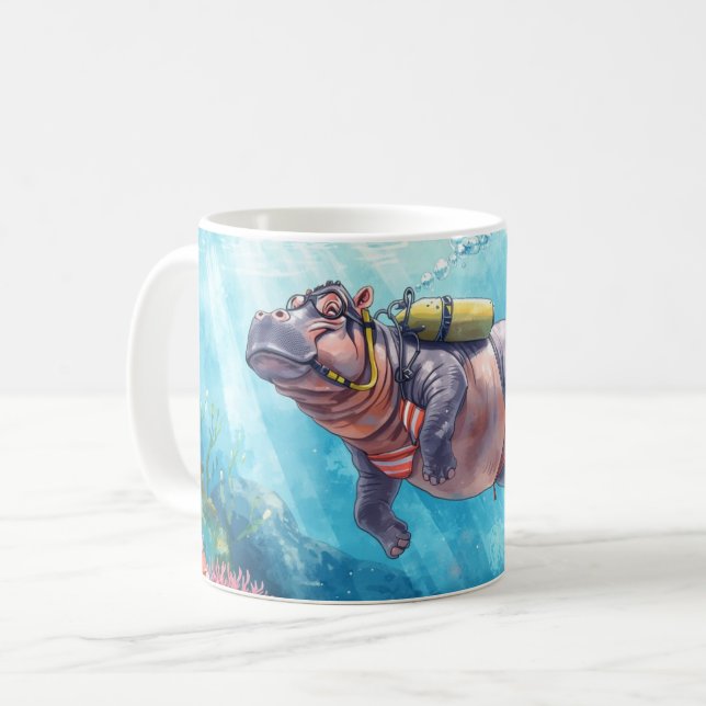 Mug Hippo Scuba sous l'eau (Devant gauche)