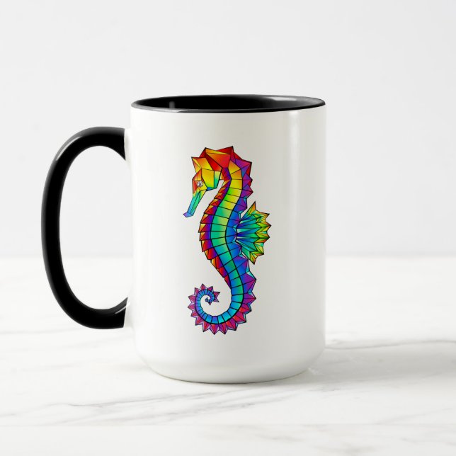 Mug Hippocampe polygonal arc-en-ciel (Gauche)