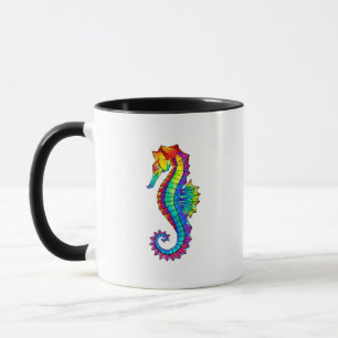 Mug Hippocampe polygonal arc-en-ciel