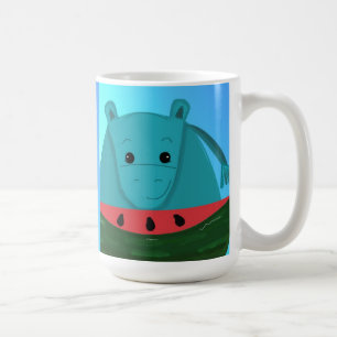 Mug Hippopotame bleu avec tranche de pastèque