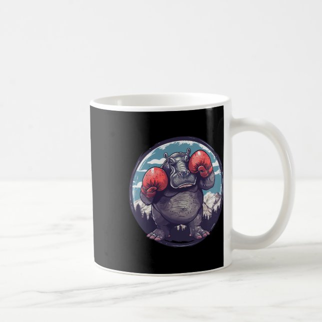 Mug Hippopotame de boxe avec gants de boxe Kickboxing  (Droite)