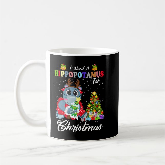 Mug Hippopotame Je Veux Un Hippopotame Pour Noël F (Gauche)