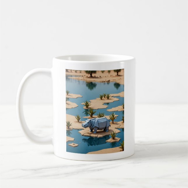 Mug Hippopotame origami (Gauche)