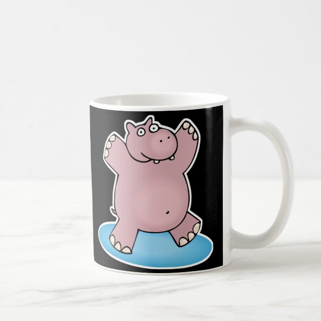 Mug hippopotame rose idiot qui danse (Droite)