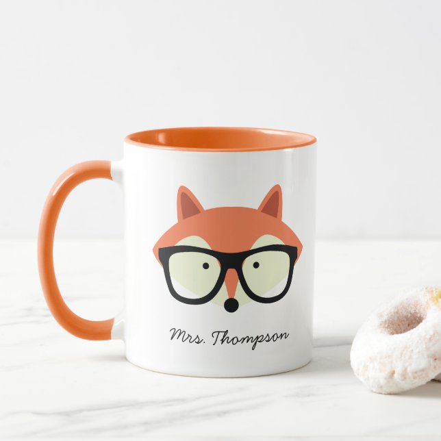 Mug Hipster Red Fox (Avec donut)