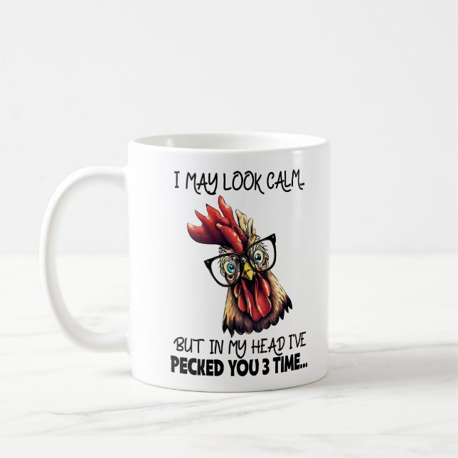 Mug Hipster Rooster Drôle Dire (Gauche)