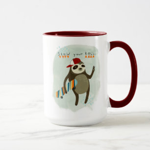 Mug Hipster Sloth   Ralentissez Votre Rouleau