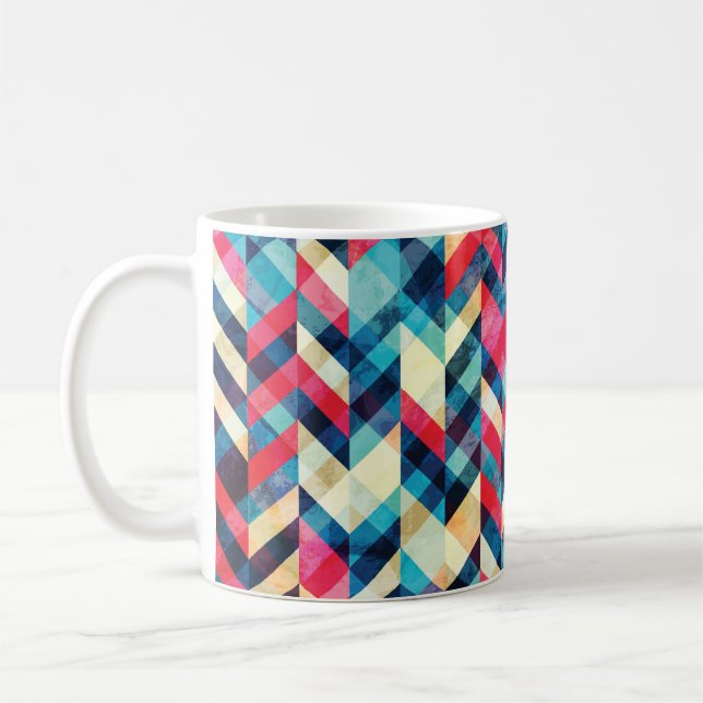 Mug hipster zigzag sans soudure motif avec effet grung (Gauche)