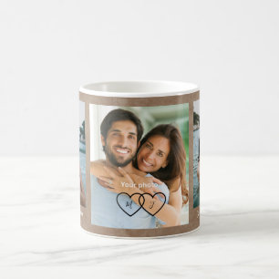 Mug Histoire d'amour rustique Photo Couple Monogramme 