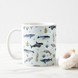Mug Histoire de baleine Aquarelle moderne