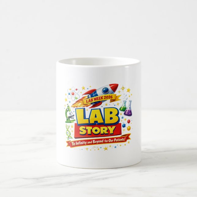 Mug HISTOIRE DE LABO – Semaine des Labos 2026 Affiche  (Centre)