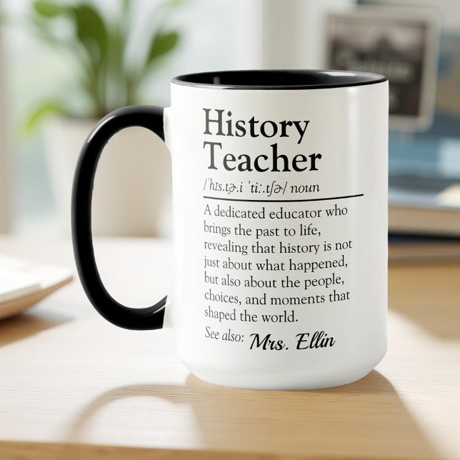 Mug Histoire Définition de l'enseignant - Appréciation (Créateur téléchargé)