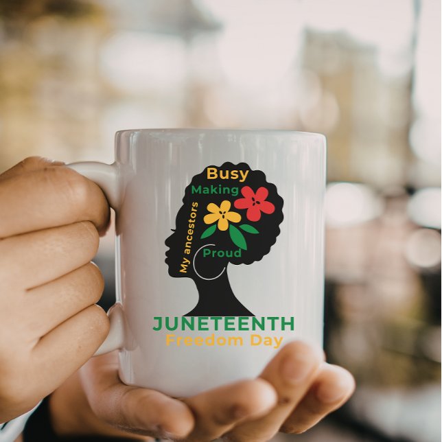 Mug Histoire des Noirs femme afro Juneteenth esthétiqu (Créateur téléchargé)