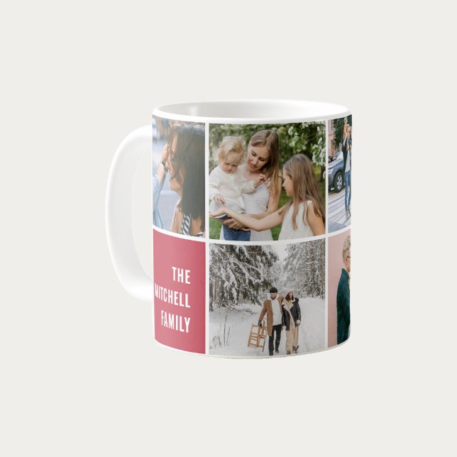 Mug Histoires de famille Collage photo simple (Créateur téléchargé)