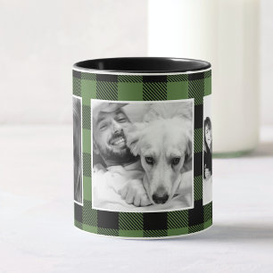 Mug Histoires Personnalisées Photo Buffalo Plaid Motif