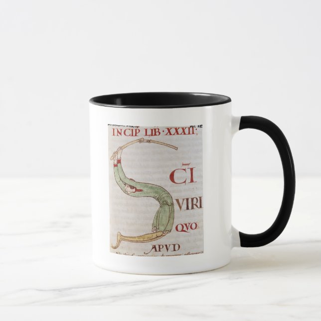 Mug Historiated parafent "S" dépeignant un homme (Droite)