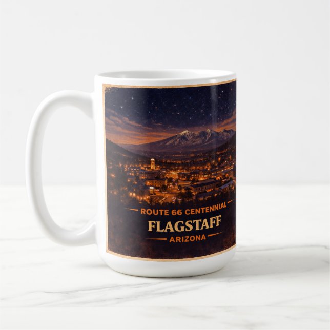 Mug Historic Route 66 Anniversary Flagstaff Nuit (Gauche)