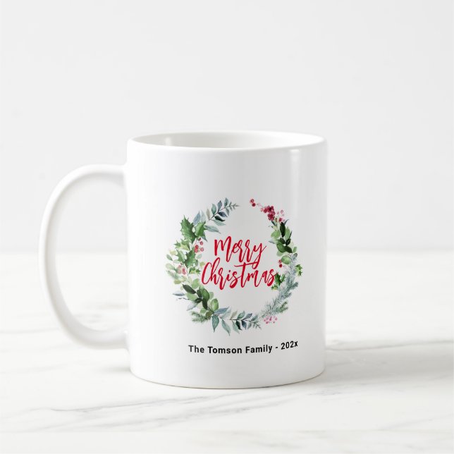 Mug hiver aquarelle couronne (Gauche)