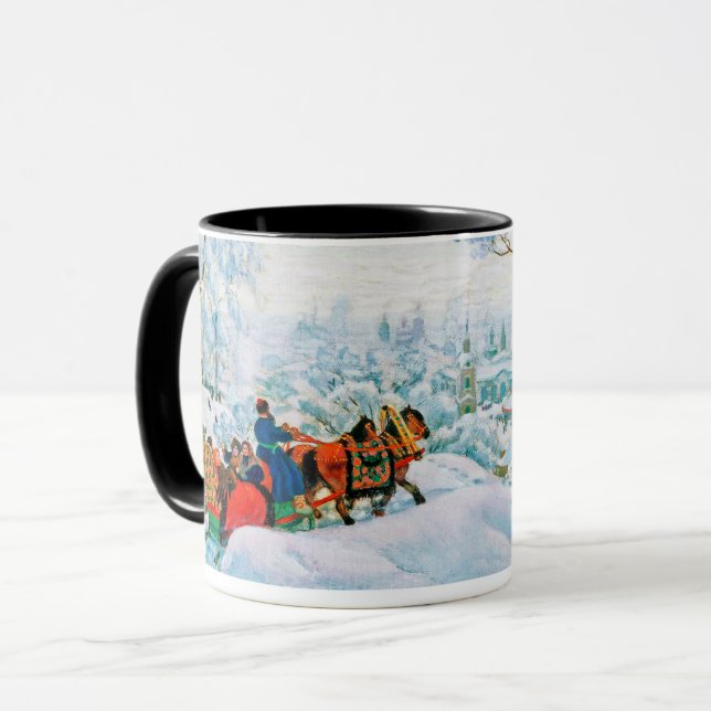 Mug "Hiver". Cadeau de Noël en beaux-arts (Devant gauche)