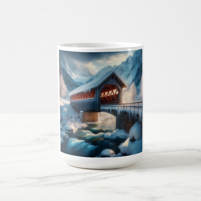 Mug Hiver, pont enneigé & rivière (Centre)