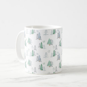 Mug Hiver Scandinave Arbre Peint à la main Motif