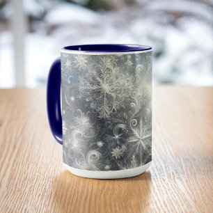 Mug Hiver Silver et Fléau de neige bleu