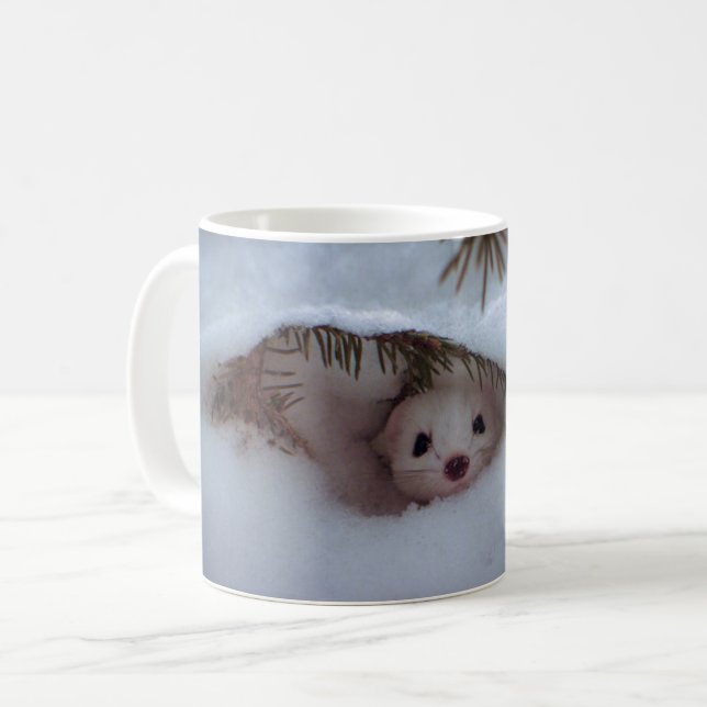 Mug Hiver - Weasel à queue courte (Devant gauche)