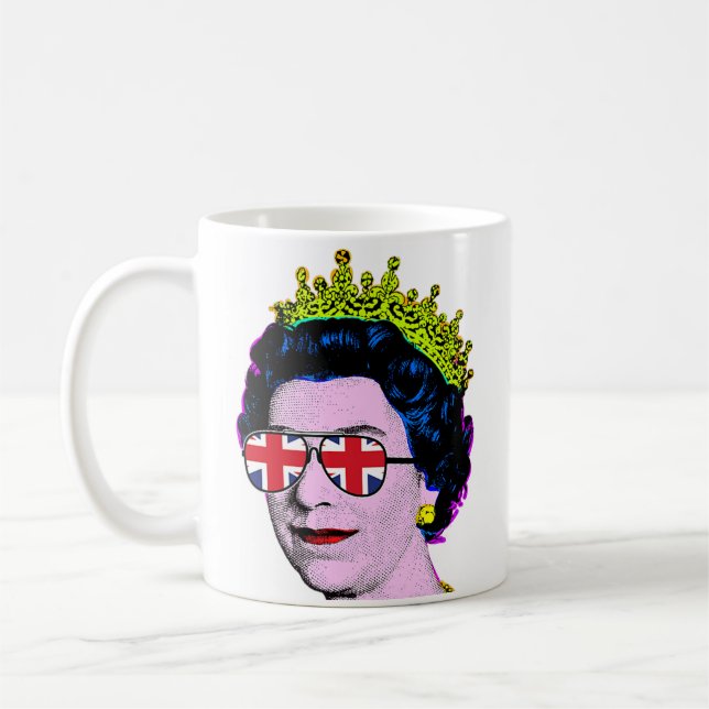 Mug HM Queen Pop Art Moderne Platine Jubilé (Gauche)