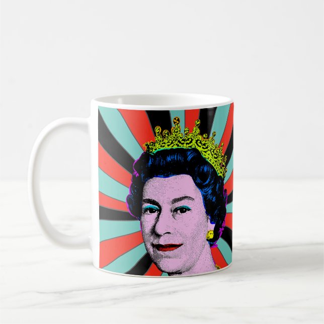 Mug HM Queen Pop Art Moderne Platine Jubilé (Gauche)