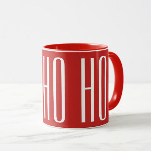 Mug HO HO - blanc sur rouge